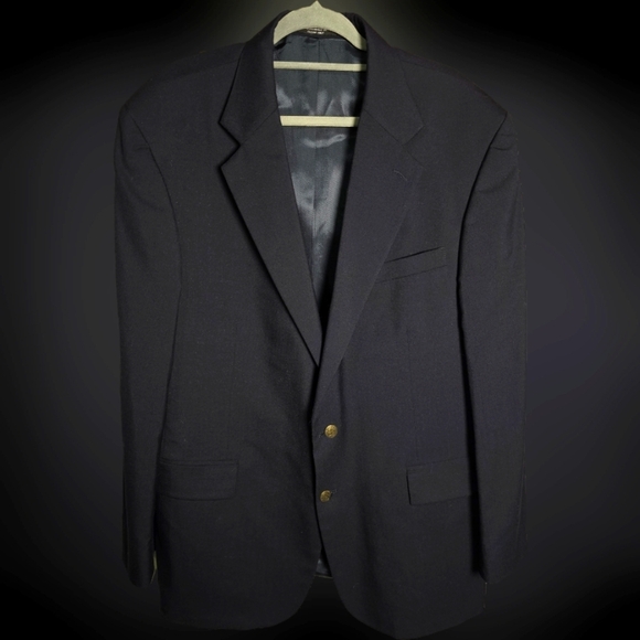 Oscar de la Renta Other - 100% Wool Oscar de la Renta Mens Navy Sport Coat Jacket Blazer Size 46 Long